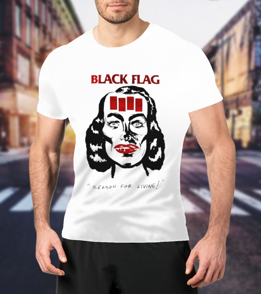 Black Flag Reason For Living Rare 80s T-Shirt