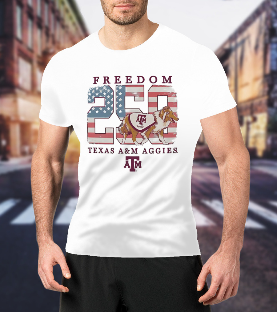 Texas A&M Aggies Freedom Reveille 250th Celebration T-Shirt