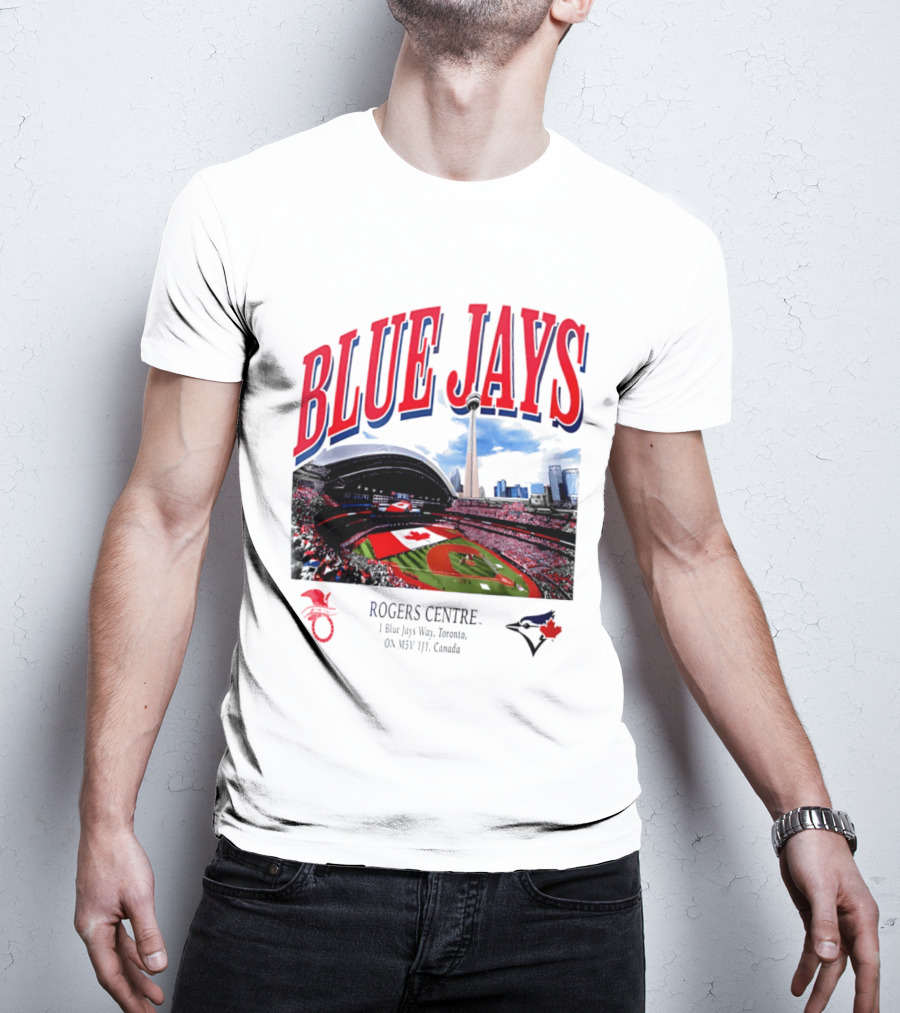 Blue Jays Rogers Centre Toronto Skyline CN Tower Baseball Stadium Canada T-Shirt