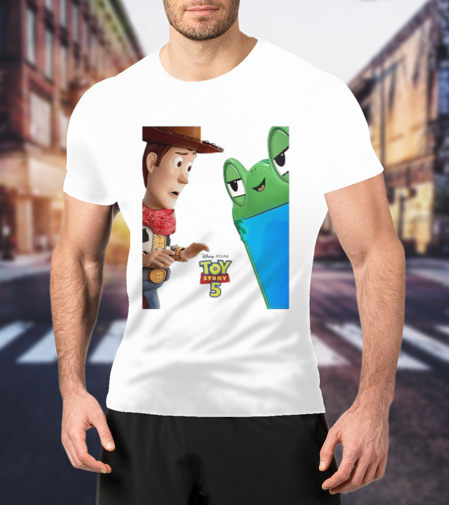 Toy Story 5 Woody And Animated Frog Encounter T-Shirt