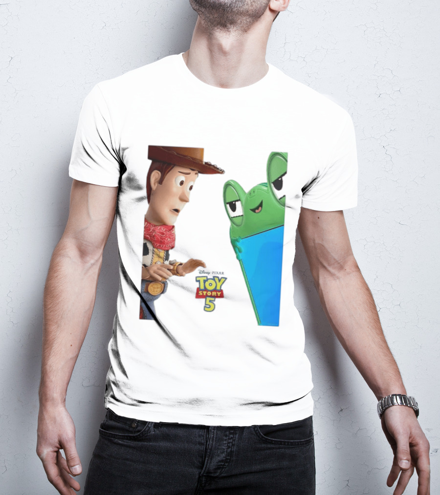 Toy Story 5 Woody And Animated Frog Encounter T-Shirt