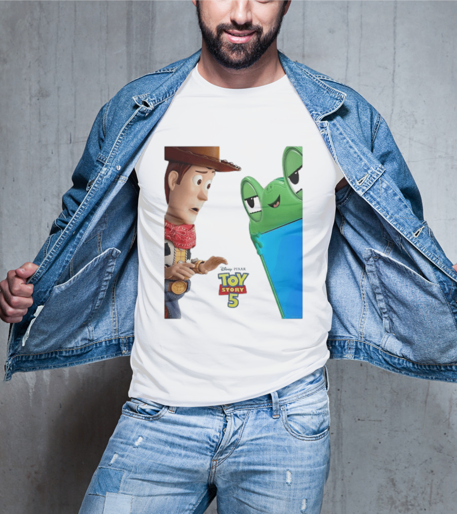 Toy Story 5 Woody And Animated Frog Encounter T-Shirt