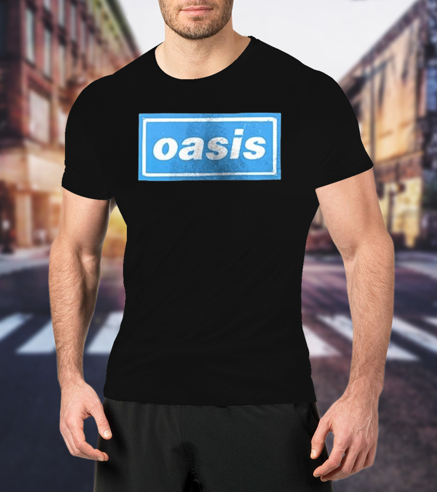 Oasis Vintage Blue Distressed Box T-Shirt
