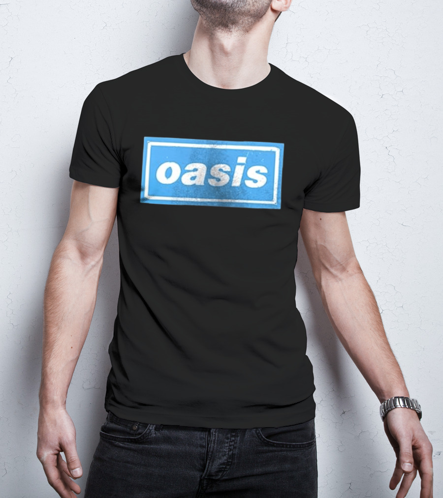 Oasis Vintage Blue Distressed Box T-Shirt