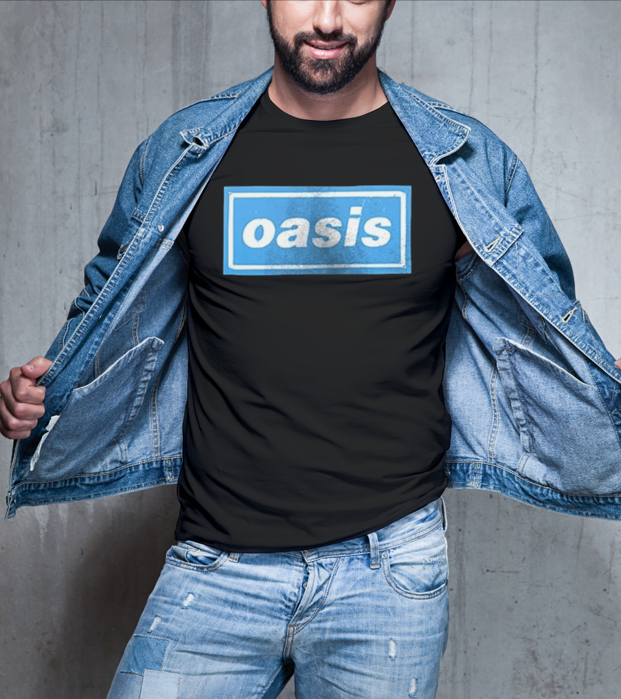Oasis Vintage Blue Distressed Box T-Shirt