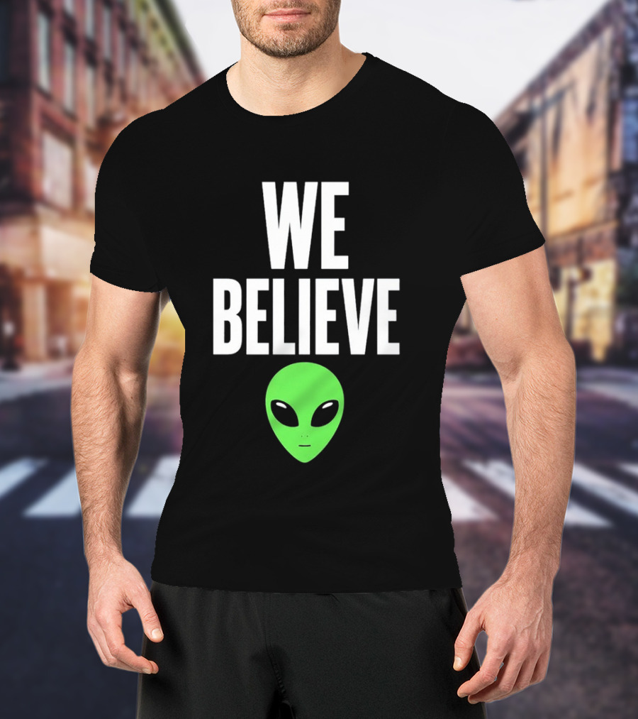 We Believe Alien Green Head Basketball Fans Go Spurs Go T-Shirt