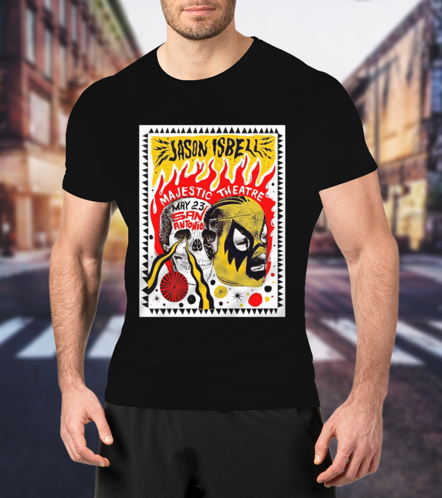 Jason Isbell May 23 San Antonio Majestic Theatre Skull And Mask T-Shirt