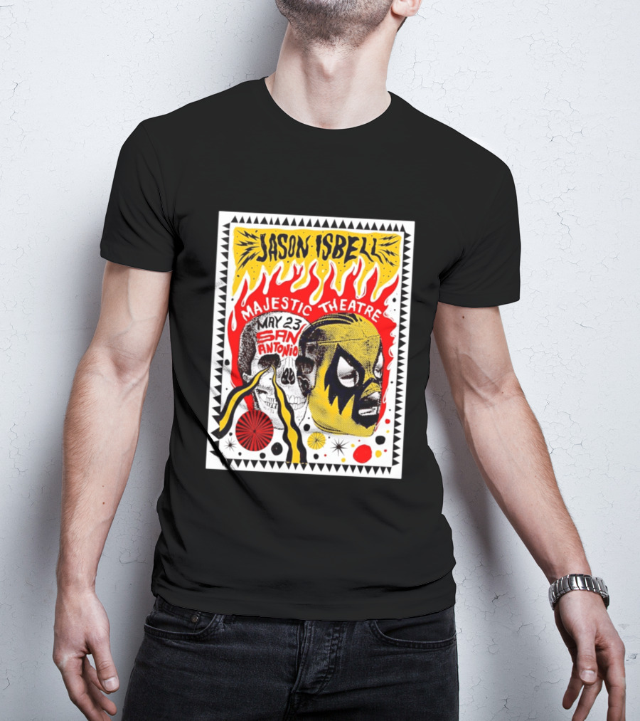 Jason Isbell May 23 San Antonio Majestic Theatre Skull And Mask T-Shirt