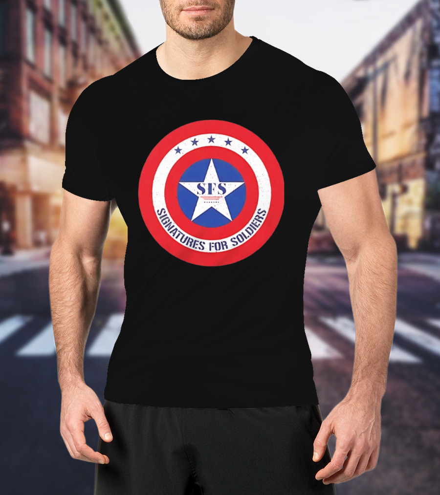 Signatures For Soldiers SFS Captain America Star Shield T-Shirt
