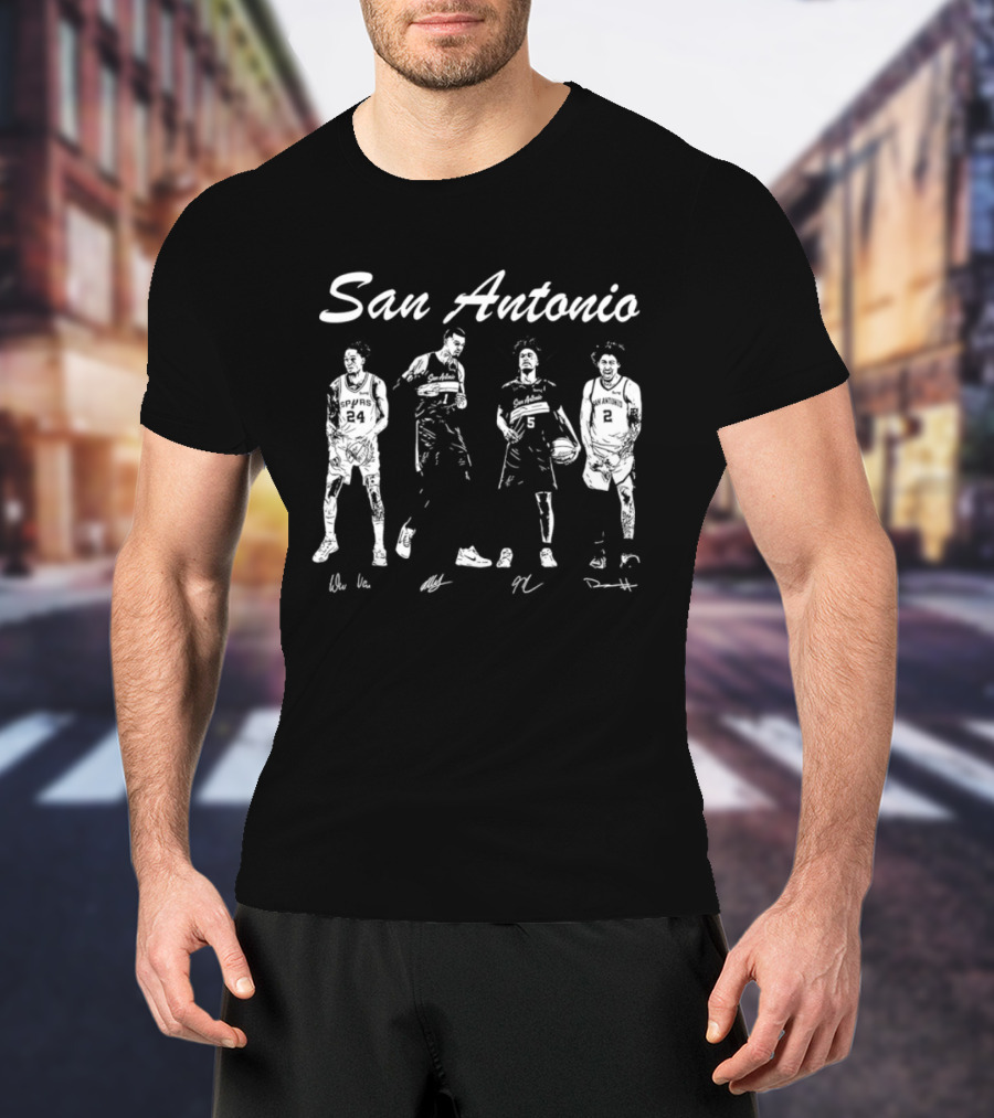 San Antonio Spurs Victor Wembanyama Harper Castle Vassell Basketball T-Shirt