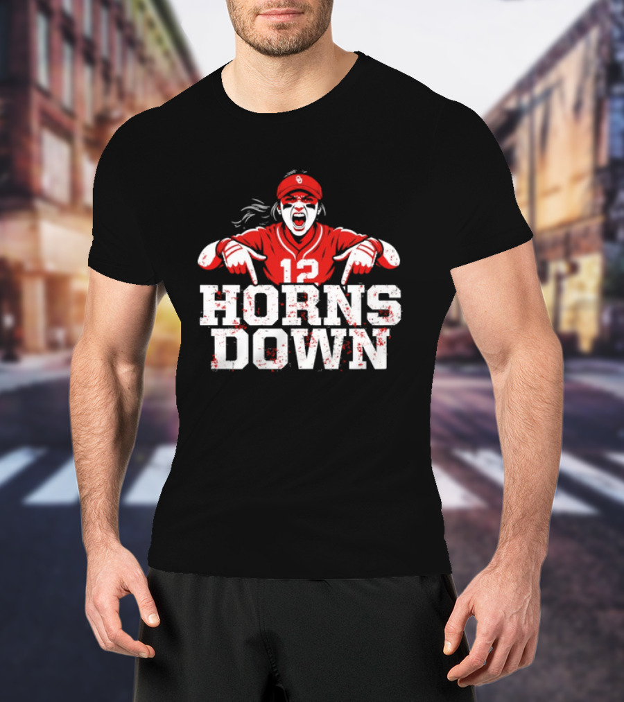 Oklahoma Sooners 12 Horns Down Girl Fan T-Shirt