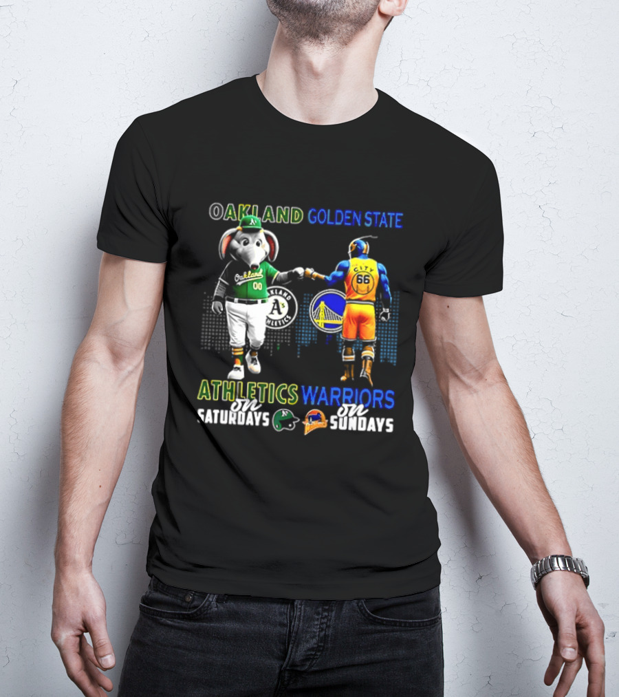Oakland Athletics Saturdays Fist Bump Golden State Warriors Sundays 2026 T-Shirt