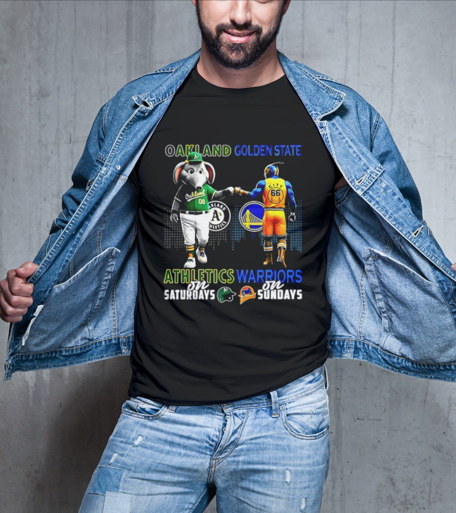 Oakland Athletics Saturdays Fist Bump Golden State Warriors Sundays 2026 T-Shirt