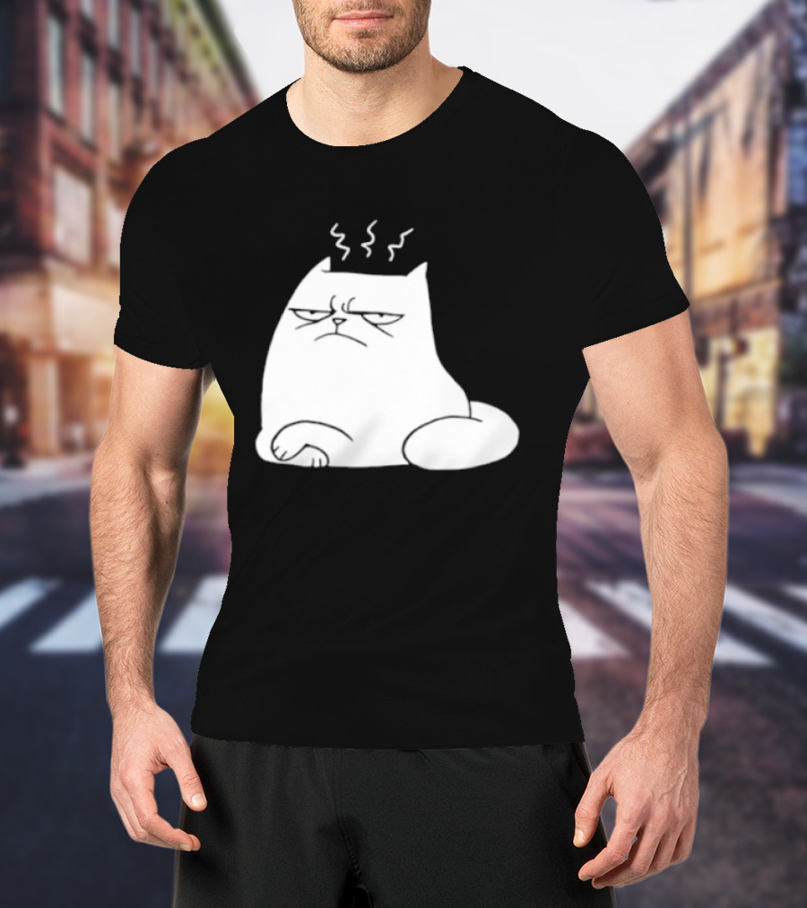 Judgement Cat Grumpy Steaming Expression T-Shirt
