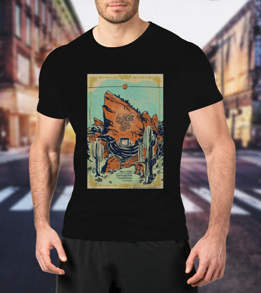 May 6 2026 Bright Eyes Red Rocks Park Amphitheatre Desert Scene T-Shirt