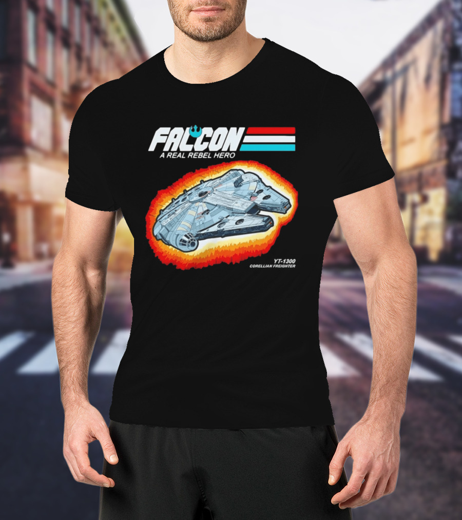 Millennium Falcon A Real Rebel Hero YT 1300 Corellian Freighter GI Joe T-Shirt
