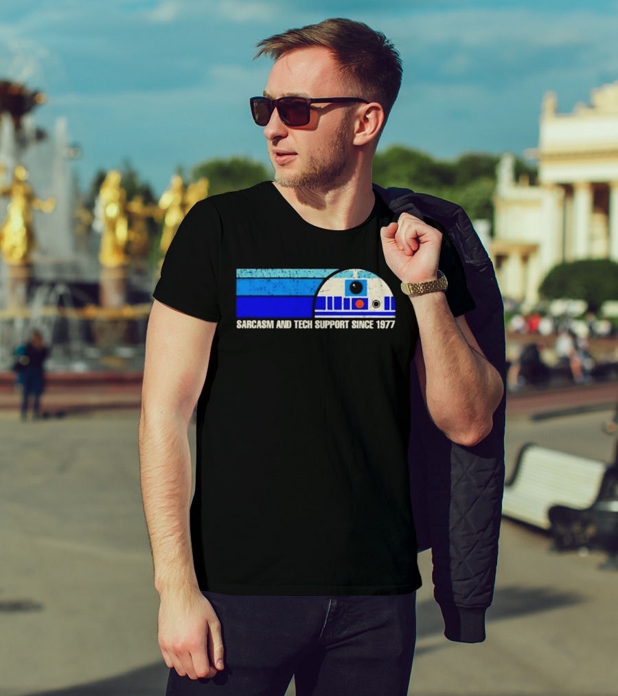 Sarcasm And Tech Support Since 1977 R2 D2 Star Wars T-Shirt