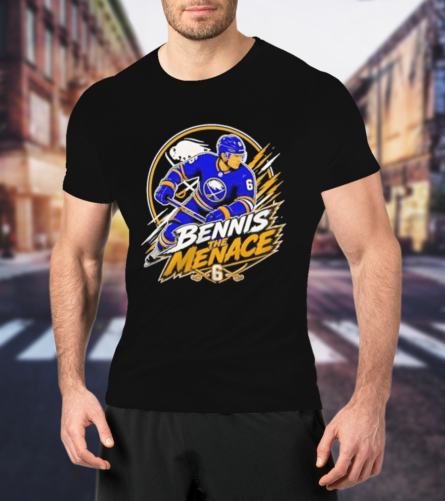 Zach Benson Buffalo Sabres Bennis Menace 6 Hockey Player T-Shirt