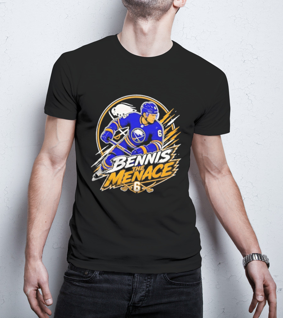 Zach Benson Buffalo Sabres Bennis Menace 6 Hockey Player T-Shirt