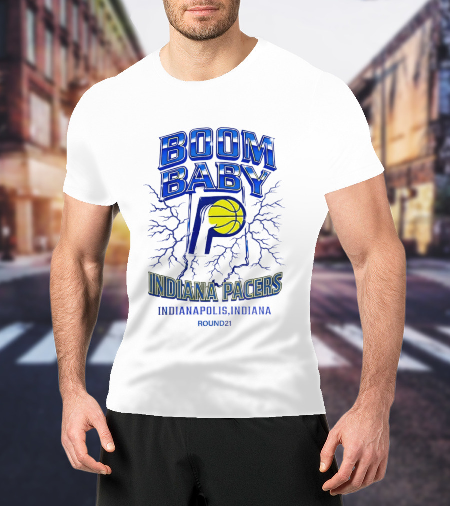 Indiana Pacers Boom Baby Indianapolis Indiana Round21 T-Shirt