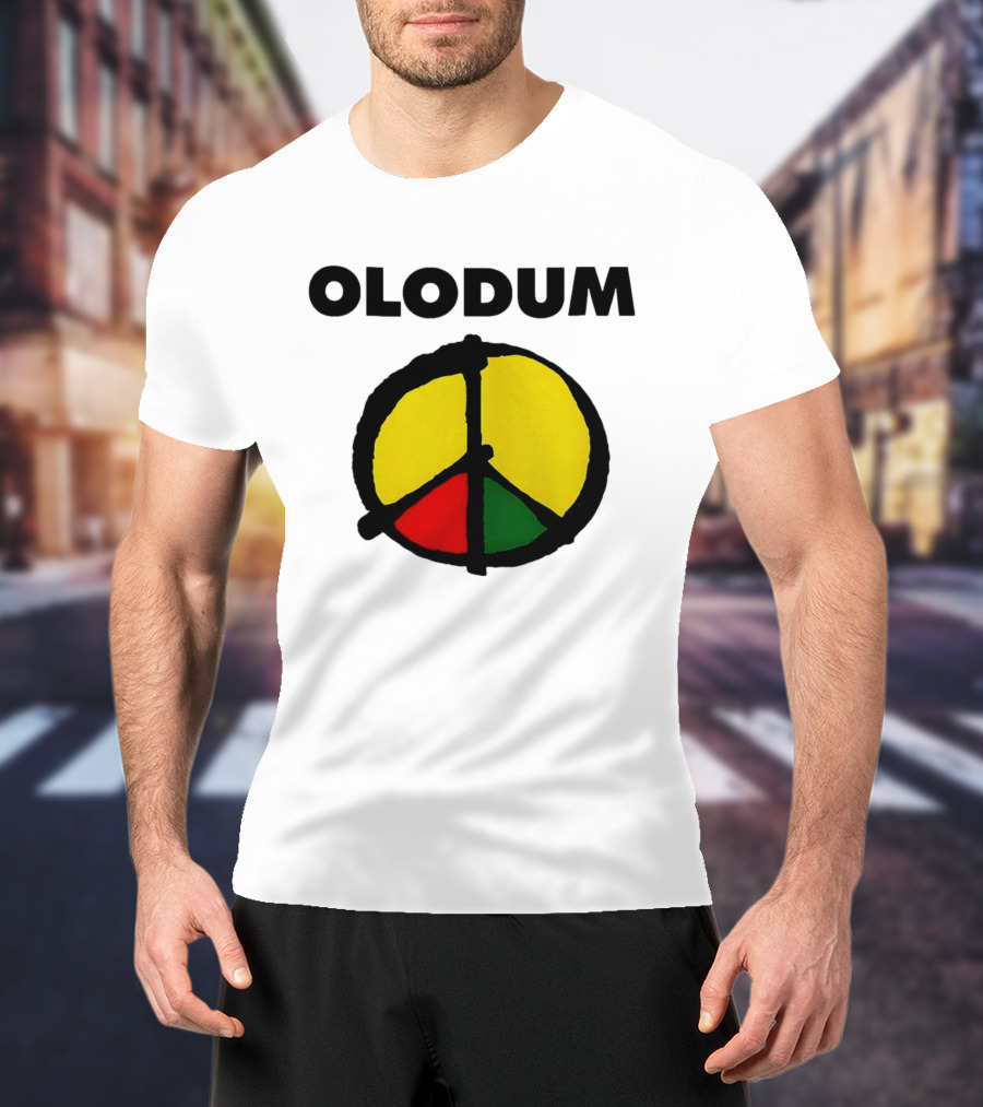 Michael Olodum Peace Symbol Red Yellow Green T-Shirt