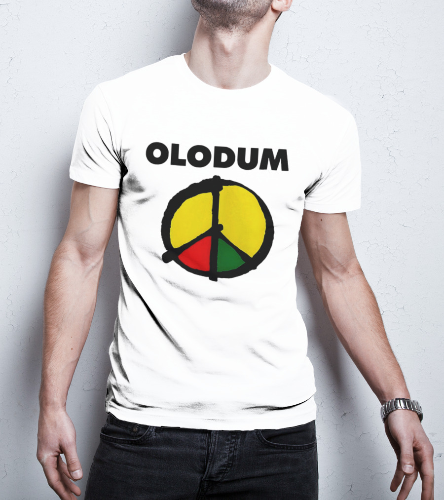 Michael Olodum Peace Symbol Red Yellow Green T-Shirt