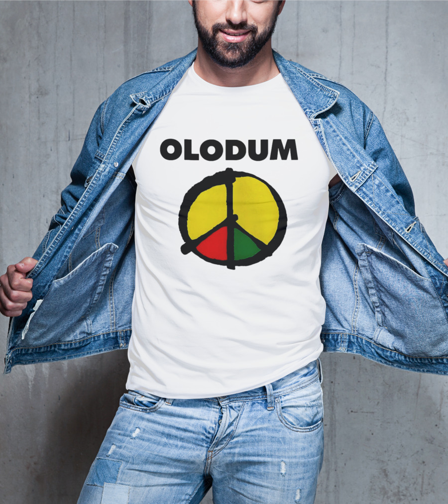 Michael Olodum Peace Symbol Red Yellow Green T-Shirt