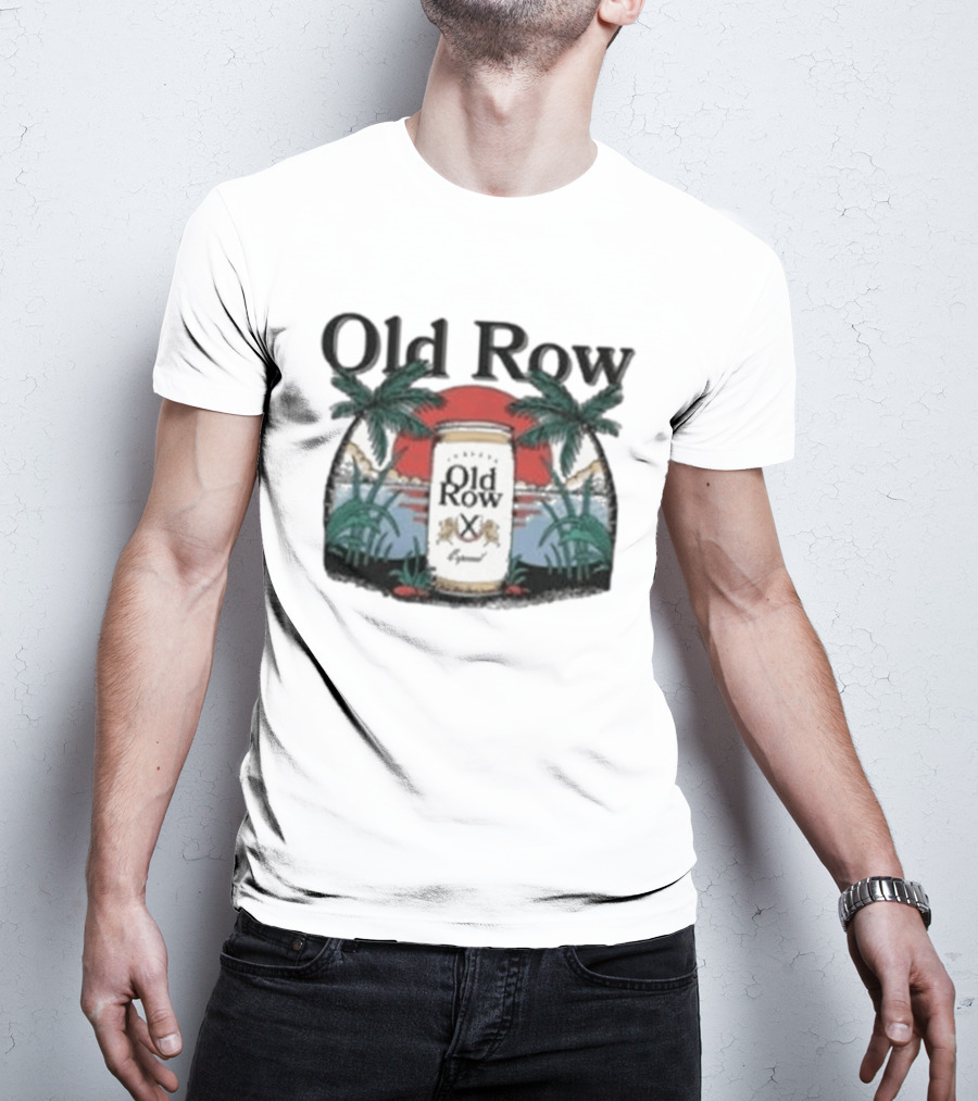 Old Row Cerveza Palm Sunset Beach Scene T-Shirt