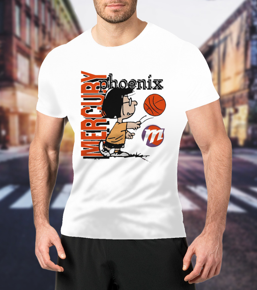 Phoenix Mercury WNBA Peanuts Marcie Basketball Collaboration T-Shirt
