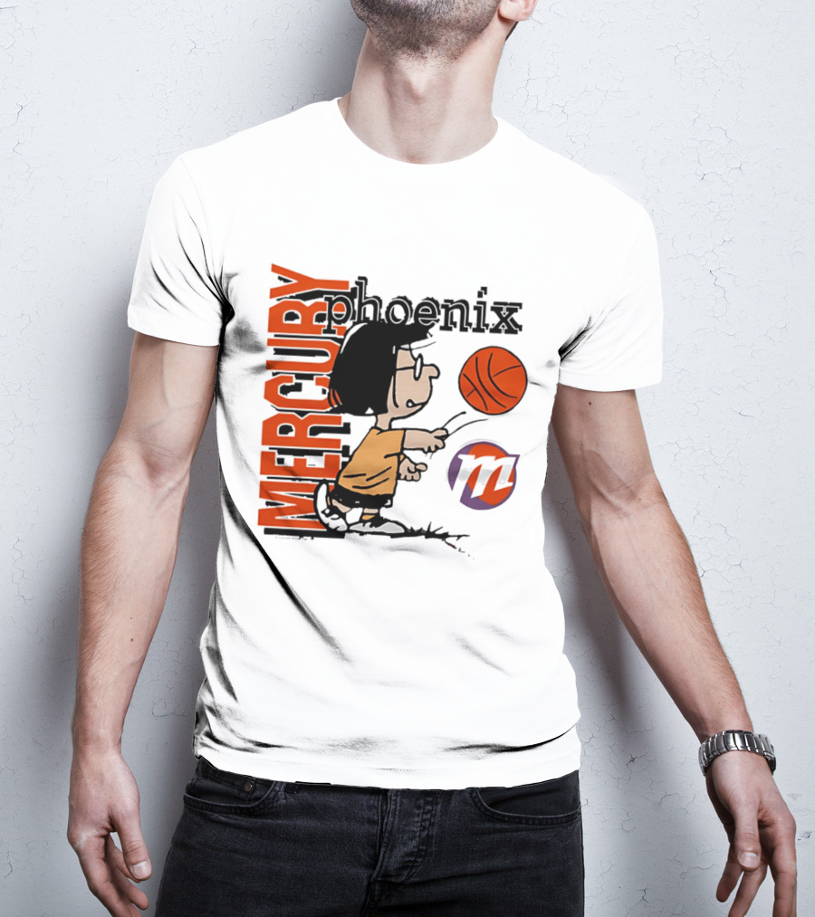 Phoenix Mercury WNBA Peanuts Marcie Basketball Collaboration T-Shirt