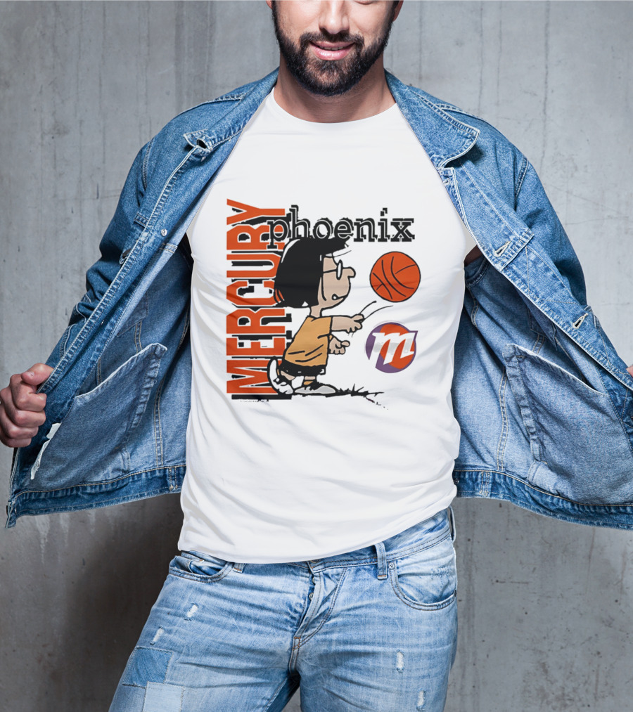 Phoenix Mercury WNBA Peanuts Marcie Basketball Collaboration T-Shirt