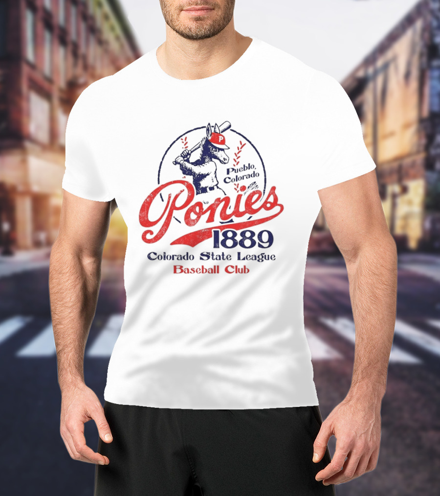 Pueblo Ponies 1889 Colorado State League Baseball Club T-Shirt