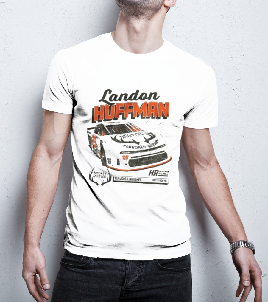 Landon Huffman 2026 Get Bucked Broken Antler Flavored Whiskey Racing Car T-Shirt