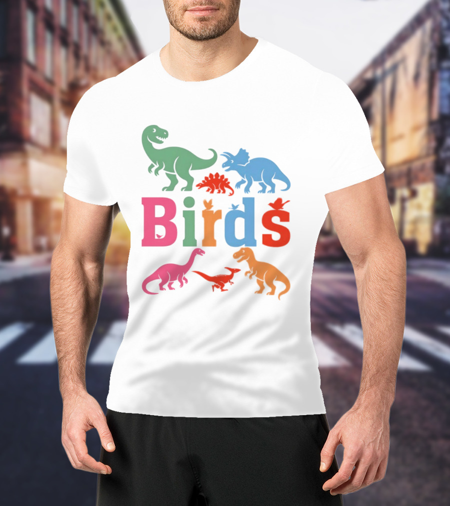 Birds Dinosaurs Colorful Dinosaur T-Shirt