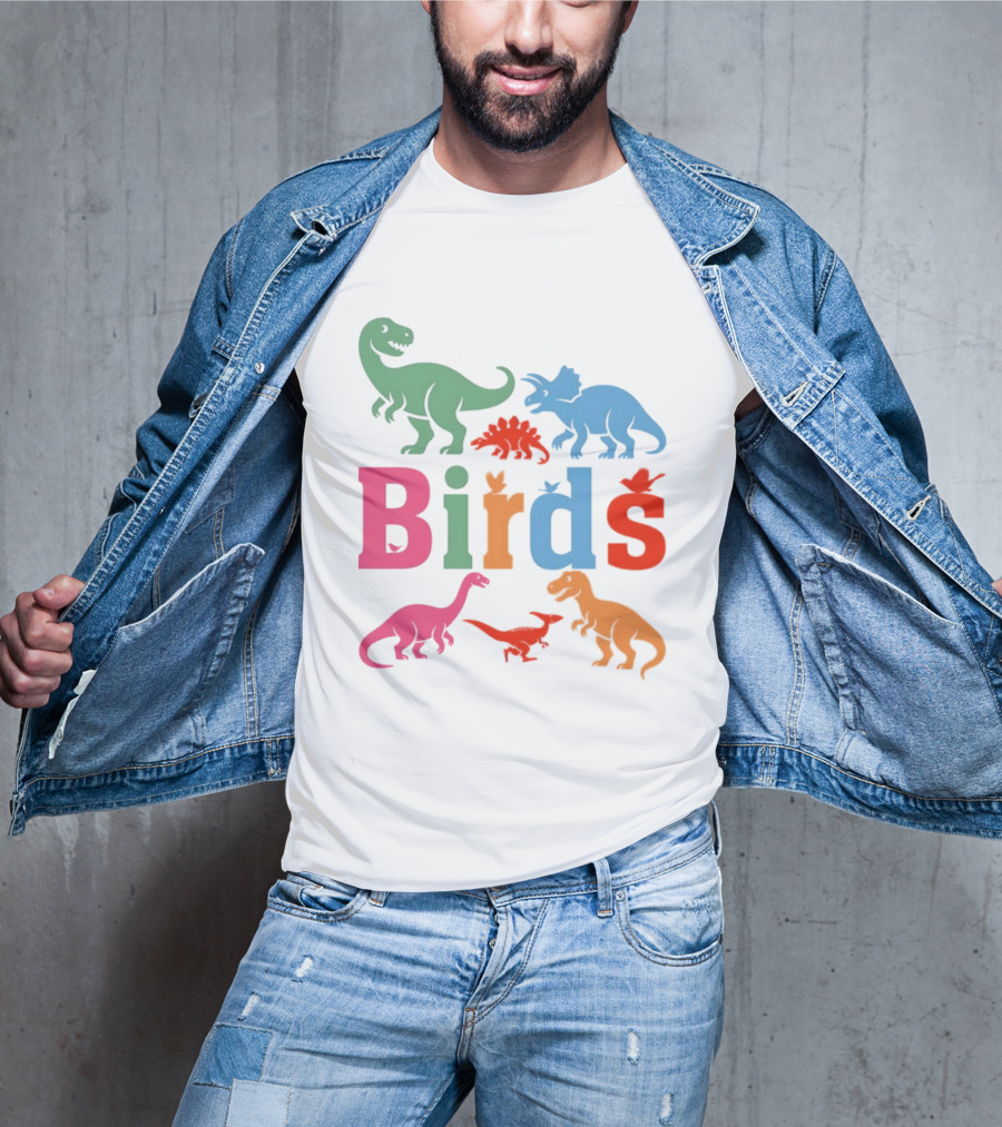 Birds Dinosaurs Colorful Dinosaur T-Shirt