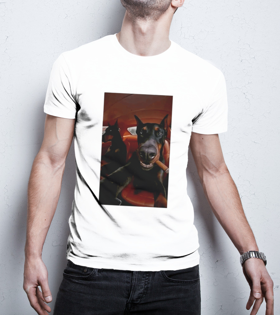 Doberman Smoking Cigar In Car Selfie T-Shirt
