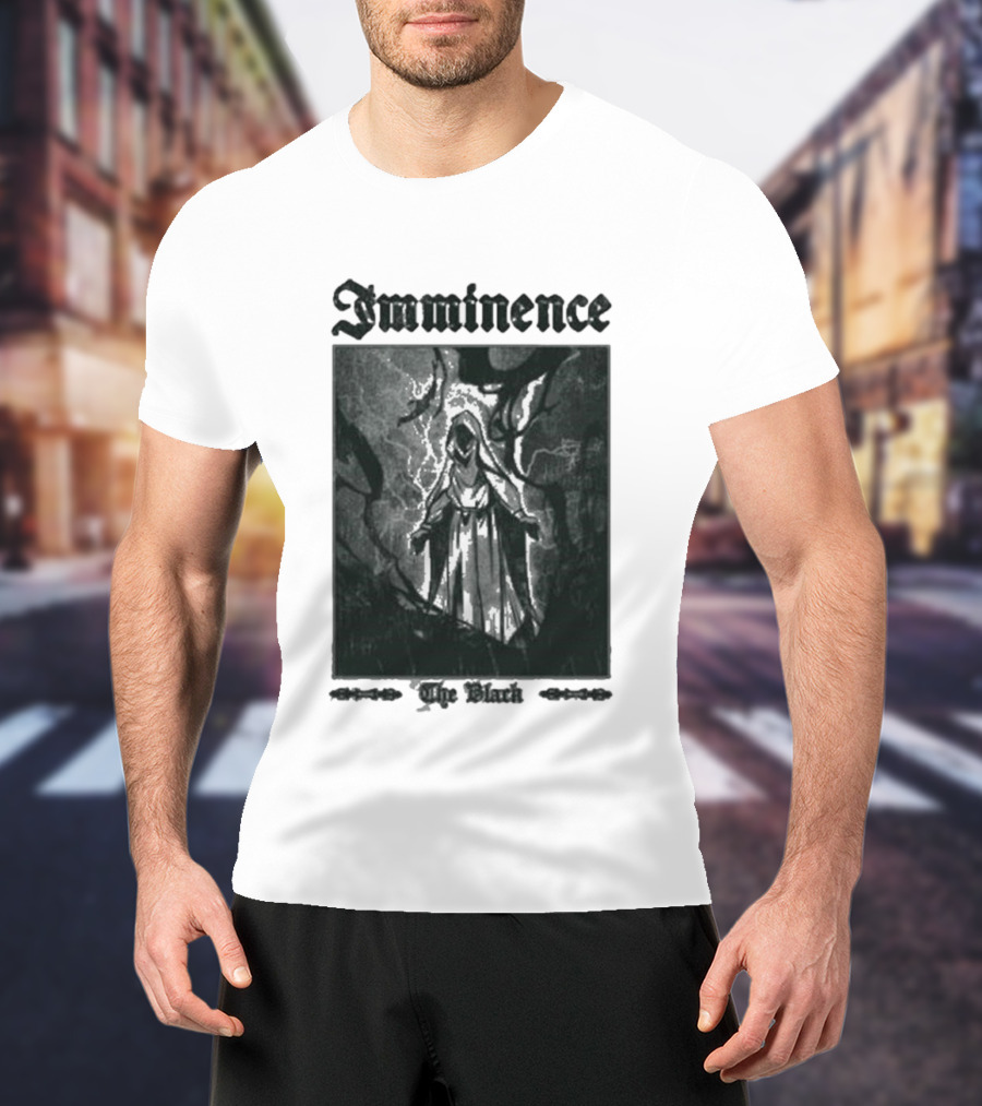 Imminence The Black Oracle Cloaked Figure With Lightning And Trees T-Shirt