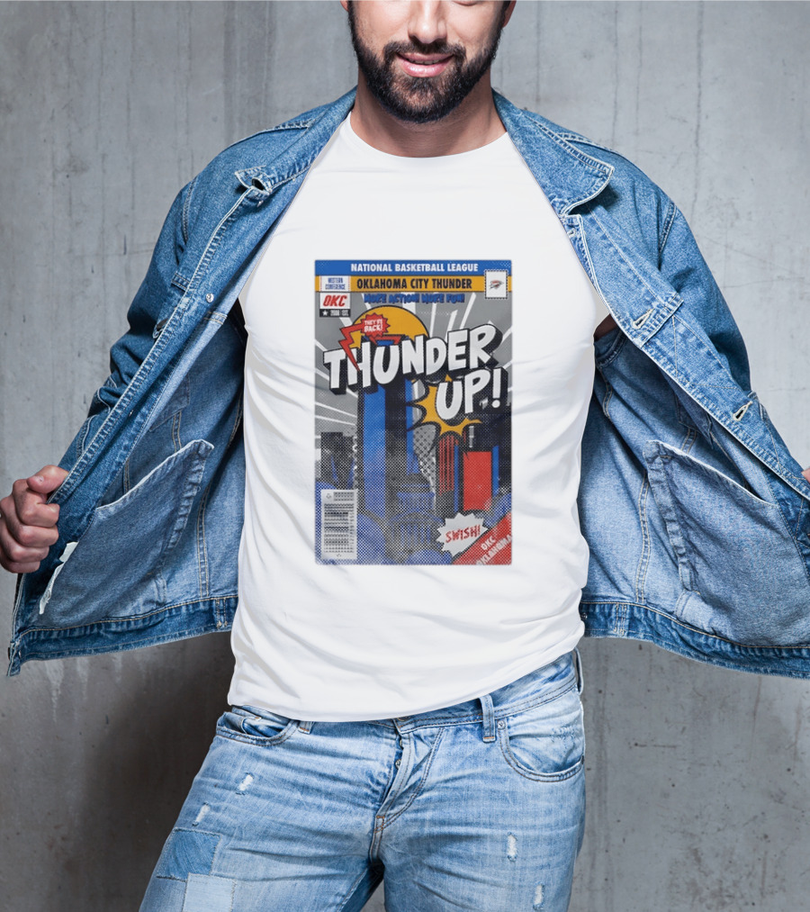 National Basketball League Oklahoma City Thunder Up Comic Action More Fun Swish T-Shirt
