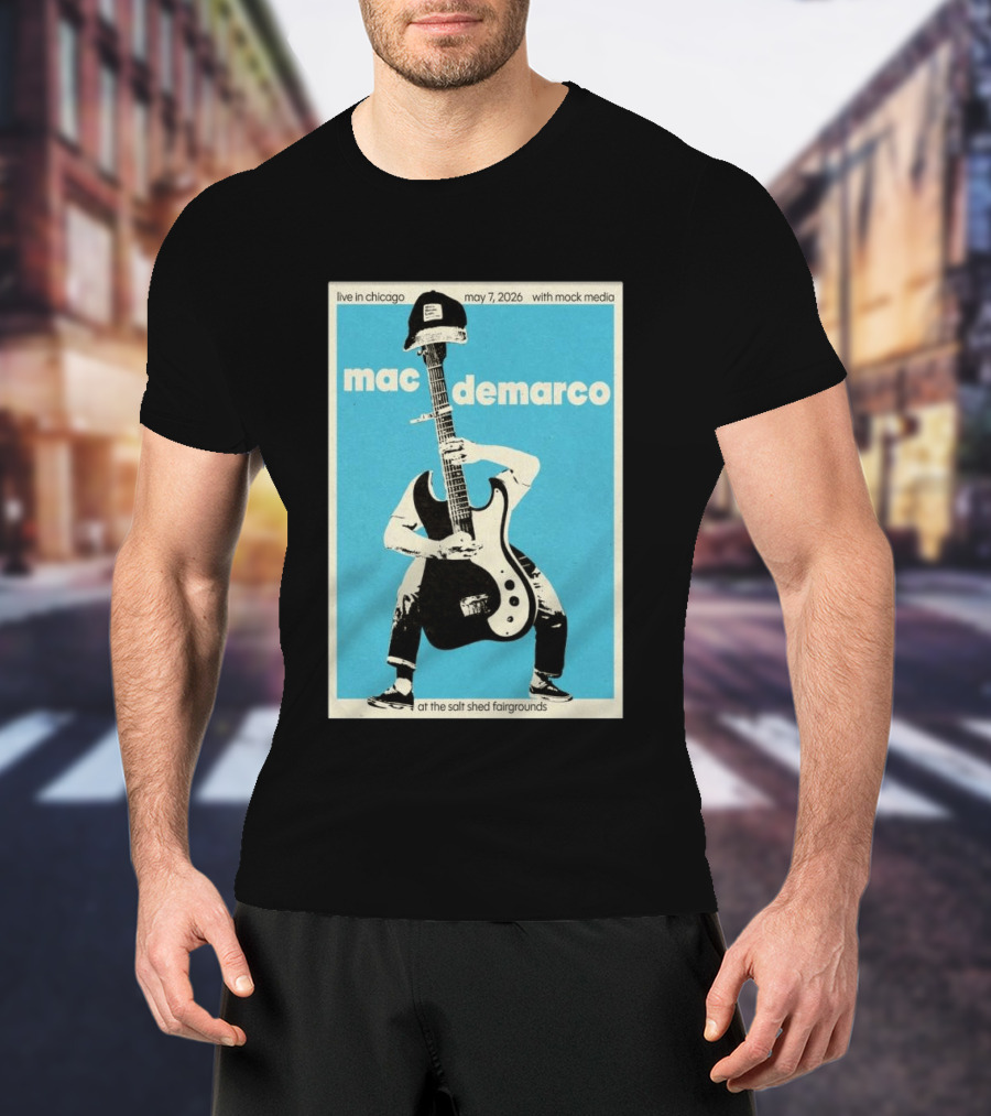 Mac Demarco Live In Chicago May 7 2026 At The Salt Shed Fairgrounds With Mock Media T-Shirt
