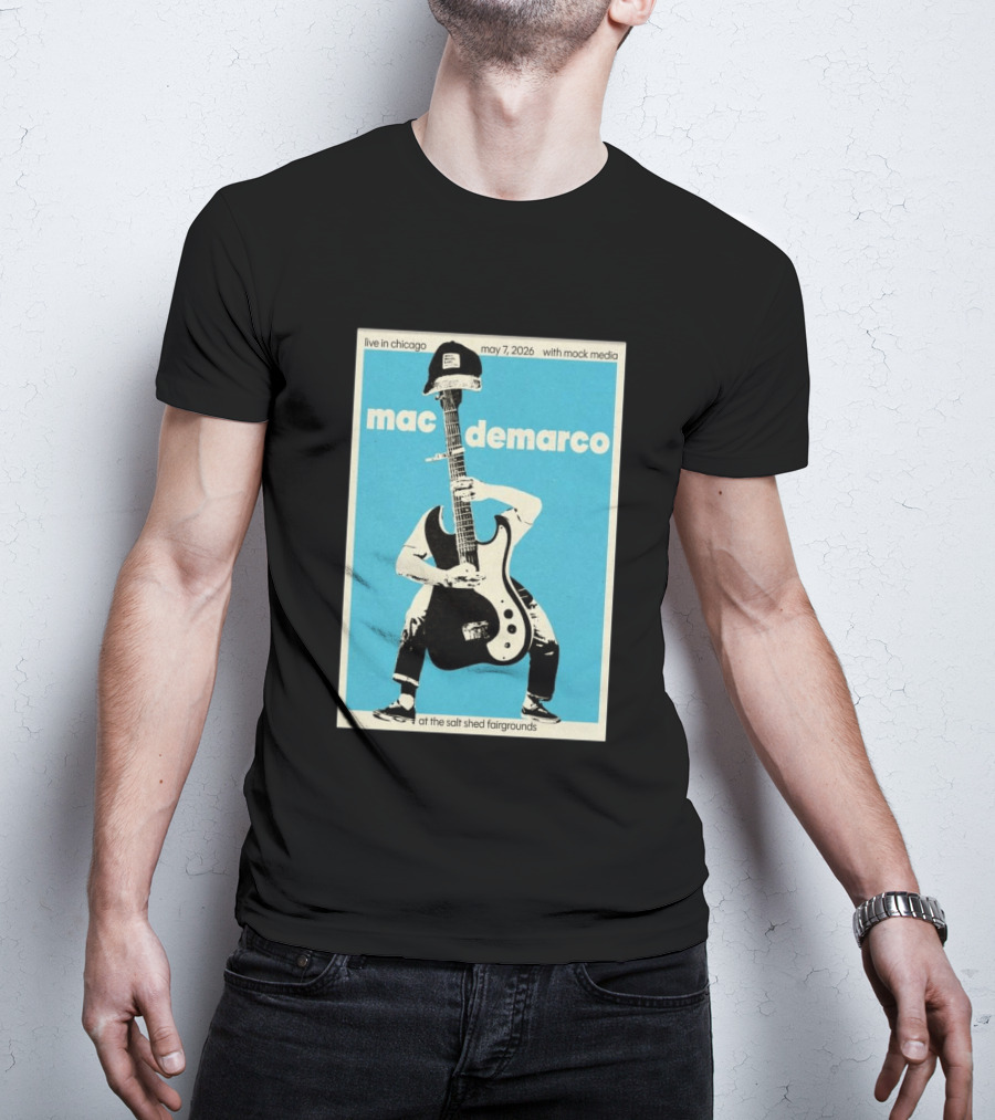 Mac Demarco Live In Chicago May 7 2026 At The Salt Shed Fairgrounds With Mock Media T-Shirt