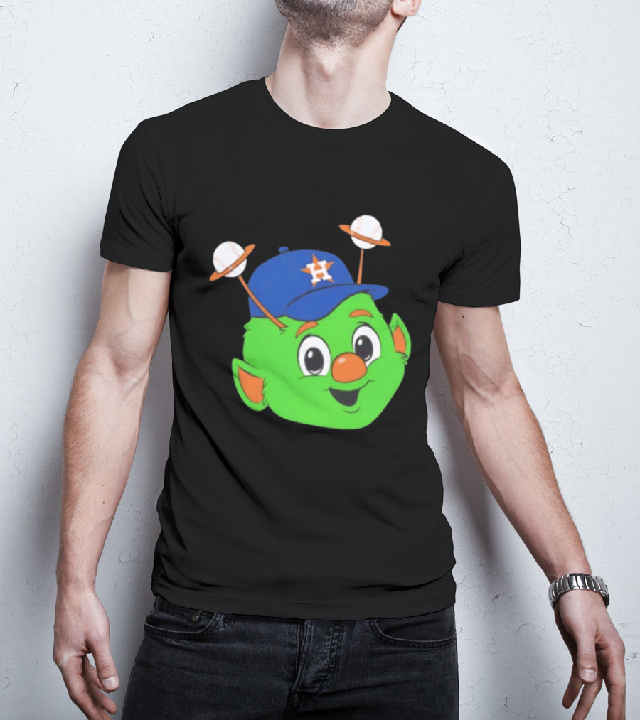 Houston Astros Orbit Character Face With Baseball Antennae T-Shirt