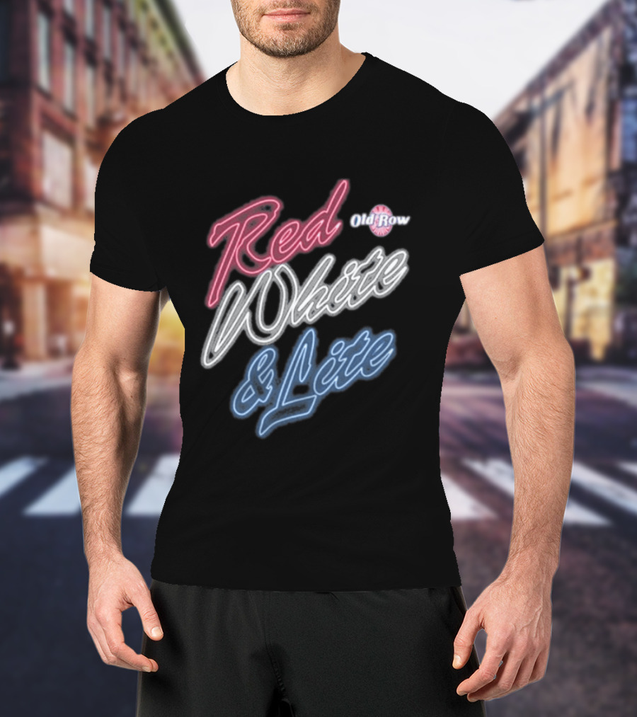 Red White & Lite Old Row Neon T-Shirt