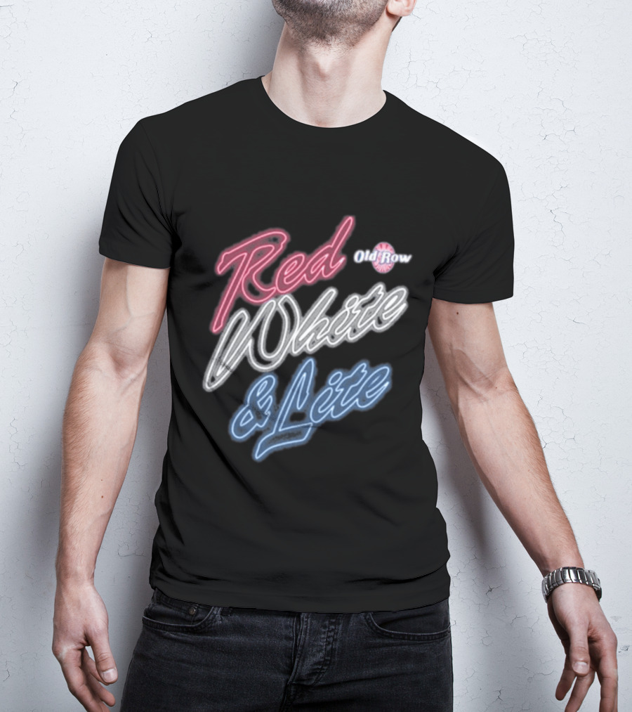 Red White & Lite Old Row Neon T-Shirt