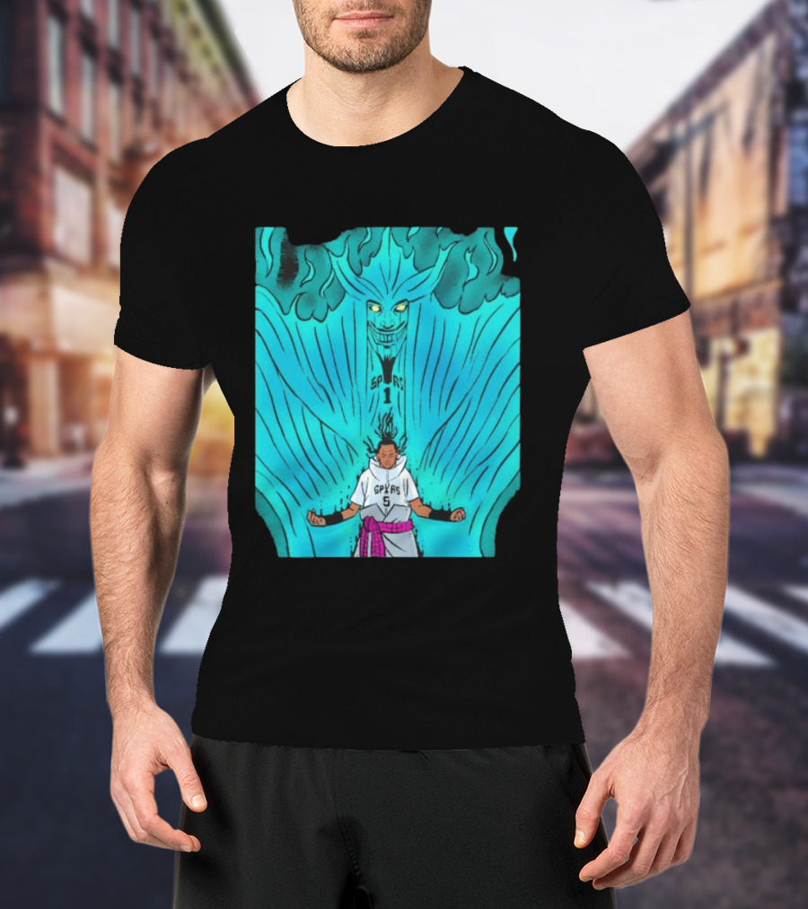 Victor Wembanyama Sasuke Susanoo Spurs Basketball Anime T-Shirt