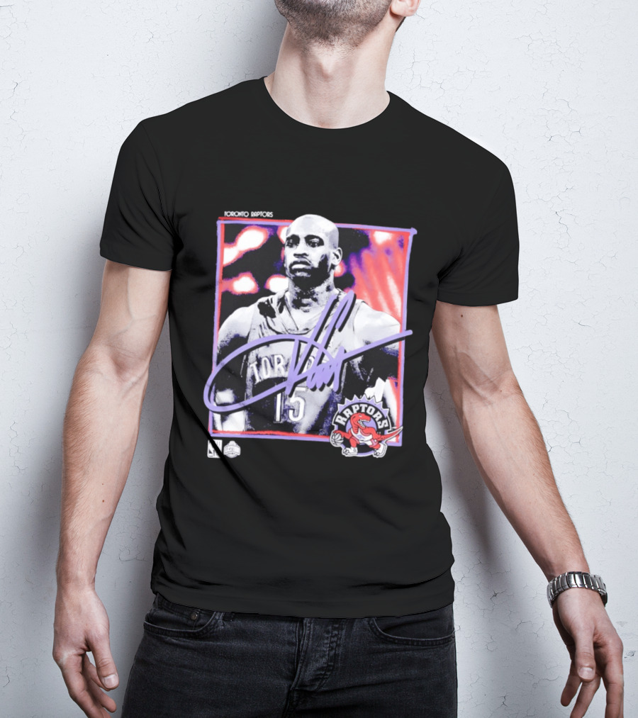 Vince Carter Number 15 Toronto Raptors NBA Hardwood Classics Freeze Frame T-Shirt