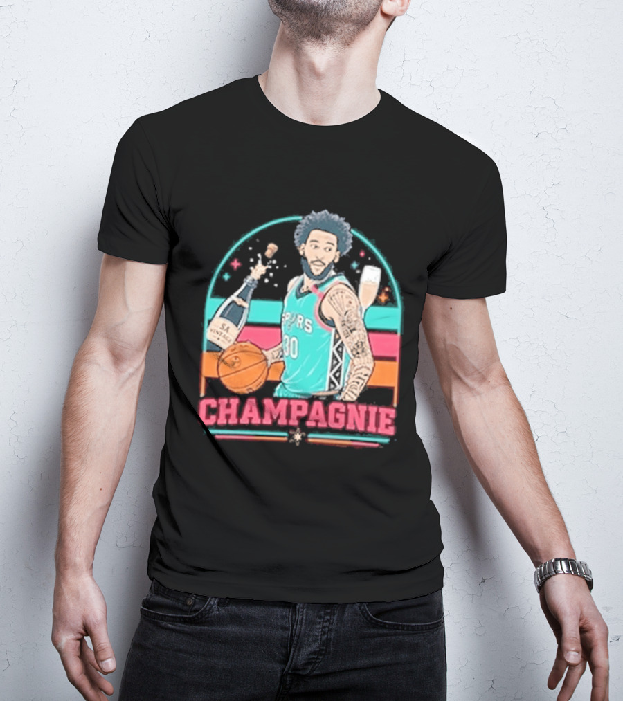 San Antonio Spurs Julian Champagnie 90s Style Basketball T-Shirt