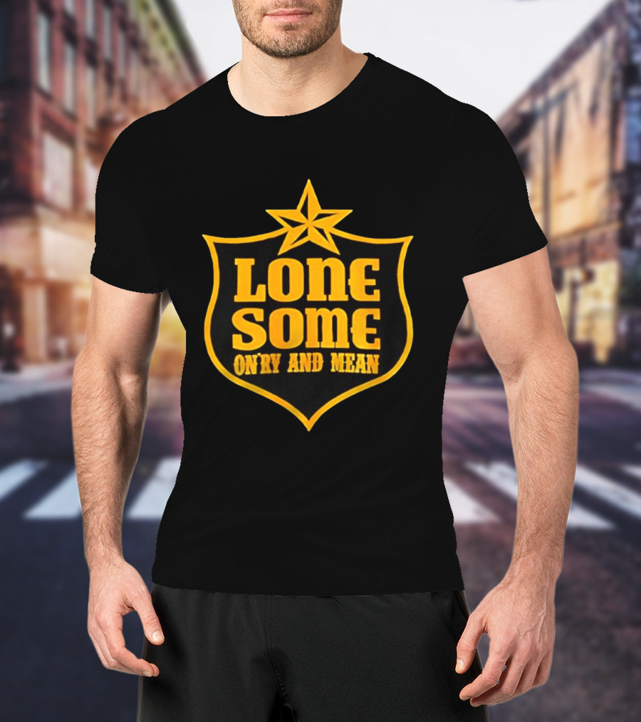 Lonesome On'ry And Mean Lone Star Shield T-Shirt