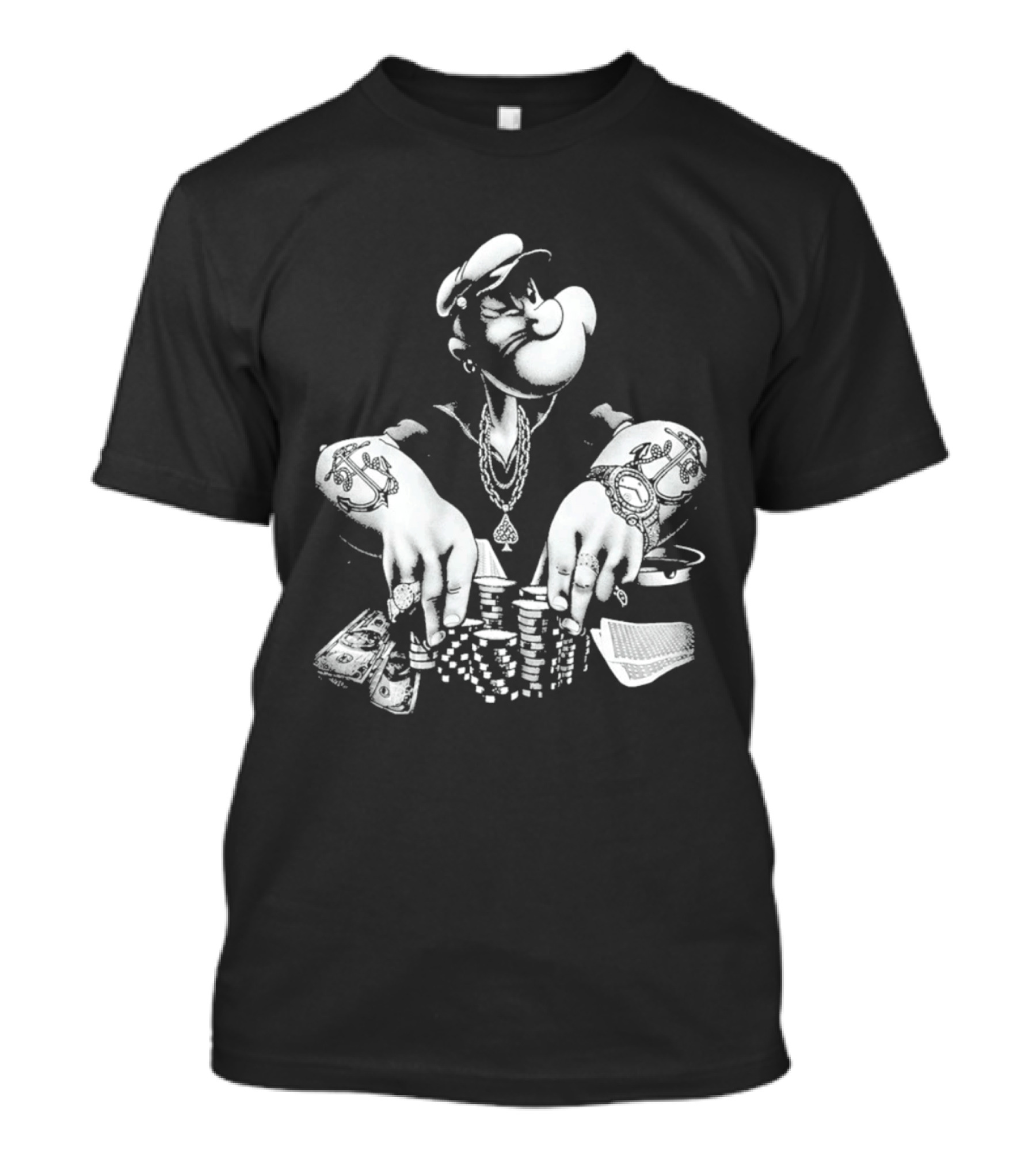 Original Jackson Popeyes Poker Pimp Playing Cards T-Shirt
