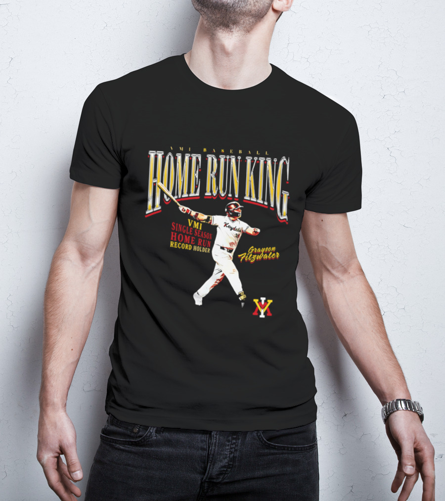 VMI Baseball Home Run King Grayson Fitzwater Single Season Record Holder T-Shirt
