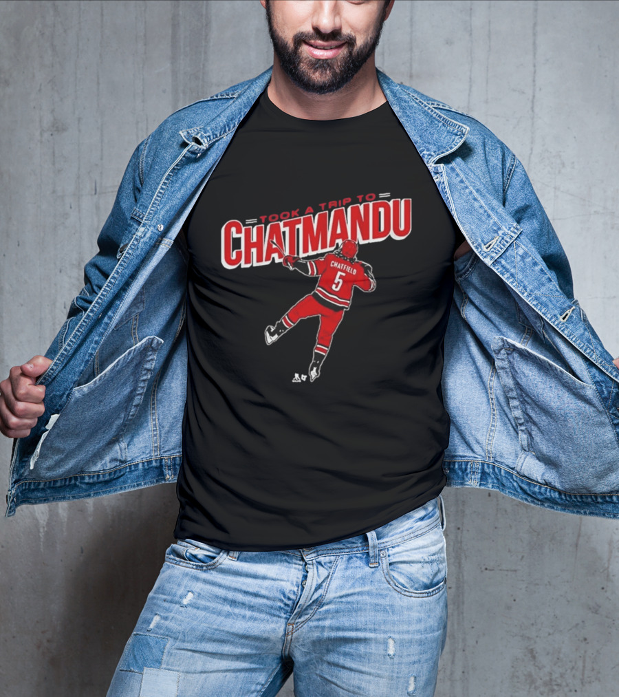 Took A Trip To Chatmandu Chatfield 5 Red Hockey T-Shirt